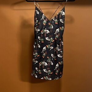 Zara Black Dress with Nature Motif